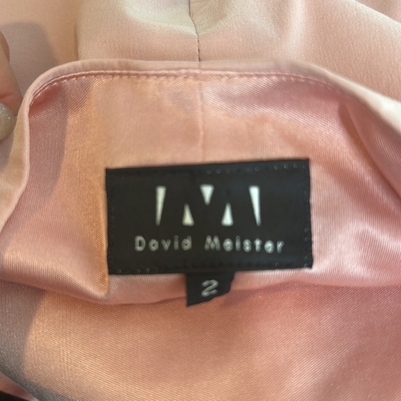 VINTAGE DAVID MEISTER LIGHT PINK HIGH NECK SLEEVELESS CROP TOP-2 - Picture 7 of 7